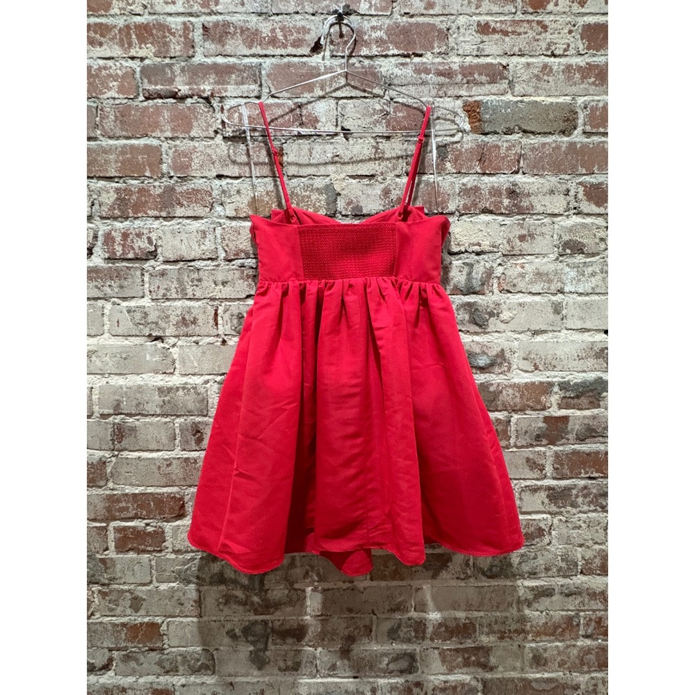 Sachin & Babi Sloane Taffeta Double-Bow Pleated Mini Dress Red Size 2 - Picture 7 of 8